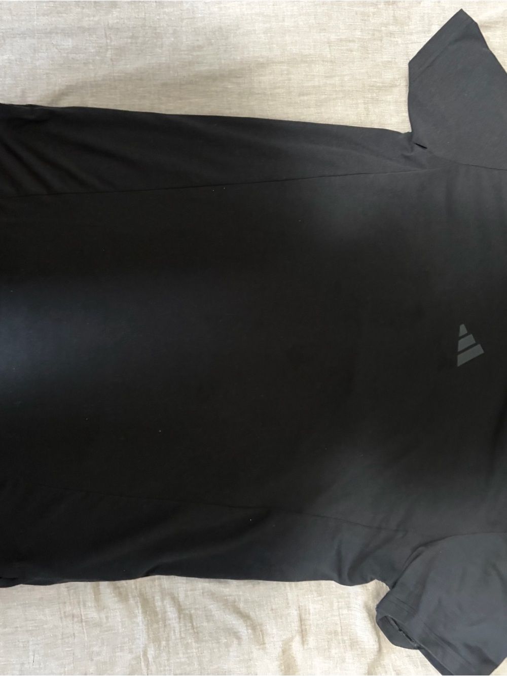 adidas Black Short-Sleeve Athletic Tee with Subtle Logo